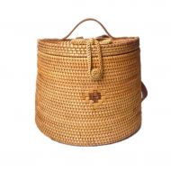 BabyHUIH Summer Vietnam Hand-woven Rattan Bag Backpack Bohemian Beach Bag