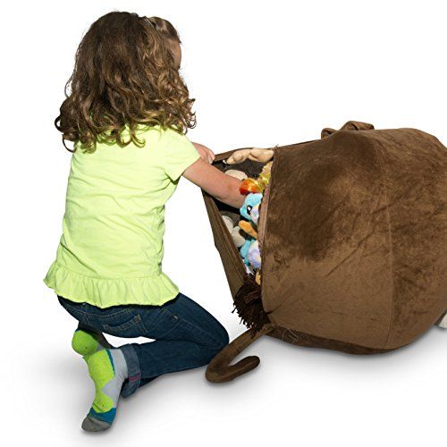  [아마존베스트]BabyKeeps Stuffed Animal Storage Bean Bag Chair - “Soft ’n Snuggly” Comfy Cover Kids & Toddlers Prefer Over Canvas - Replace Your Mesh Stuffed Toy Hammock or Net - Store Extra Blankets & Pil