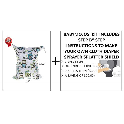  BabyMojos Two Spray Mode Cloth Diaper Sprayer Kit Plus a Bonus Wet Bag and a DIY Sprayer Splatter Shield Guide