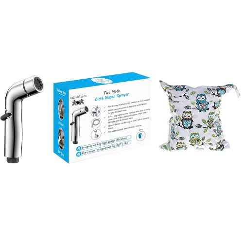  BabyMojos Two Spray Mode Cloth Diaper Sprayer Kit Plus a Bonus Wet Bag and a DIY Sprayer Splatter Shield Guide