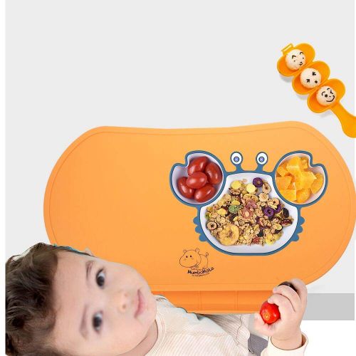  [아마존베스트]BabyMumbo Children Place Mat by Baby Mumbo, Premium Quality, Food Grade Silicone for Maximum Hygiene, Unique Raised Edges Design and Spill Proof Accident Tray, Lightweight and Portable, 6 Co