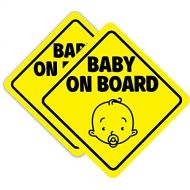 [아마존베스트]BabyPop! Baby On Board Sign Magnet for Car, Magnetic and Reflective Safety Cute Design 2 Pack by BabyPop!