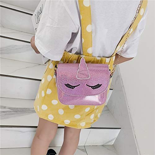  BabyPrice Kids Girls Toddler Holographic Unicorn Crossbody Purses Shoulder Messenger Chain Handbag