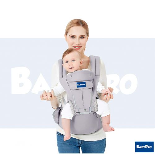  BabyPro 360 Baby Carrier with Hip Seat, 9 Ergonomic & Safe Positions for Newborns Infants & Toddlers, Truly Hands Free Front and Back Carrier Perfect for Traveling, Hiking and Easy