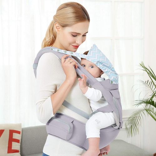  BabyPro 360 Baby Carrier with Hip Seat, 9 Ergonomic & Safe Positions for Newborns Infants & Toddlers, Truly Hands Free Front and Back Carrier Perfect for Traveling, Hiking and Easy