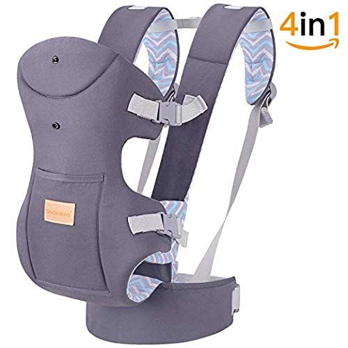  BabyPro Ergonomic Baby Carrier Wrap with Hip Seat, Soft, Breathable, Protective Cotton Hood 3D Baby Carrier Front and Back for Infants to Toddlers