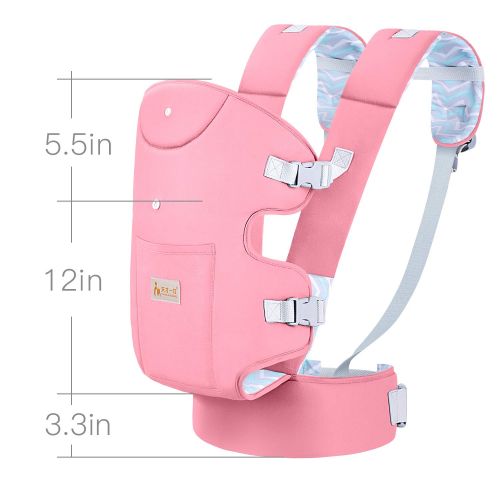  BabyPro Ergonomic Baby Carrier Wrap with Hip Seat, Soft, Breathable, Protective Cotton Hood 3D Baby Carrier Front and Back for Infants to Toddlers