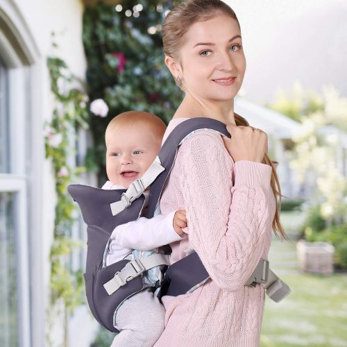 BabyPro Ergonomic Baby Carrier Wrap with Hip Seat, Soft, Breathable, Protective Cotton Hood 3D Baby Carrier Front and Back for Infants to Toddlers