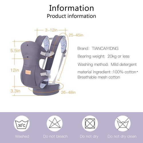  BabyPro Ergonomic Baby Carrier Wrap with Hip Seat, Soft, Breathable, Protective Cotton Hood 3D Baby Carrier Front and Back for Infants to Toddlers