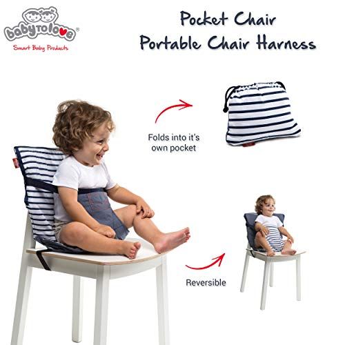  [아마존베스트]BabyToLove Baby-To-Love Pocket Chair, Portable High-Chair for Travel Toddler (Denim Edition)