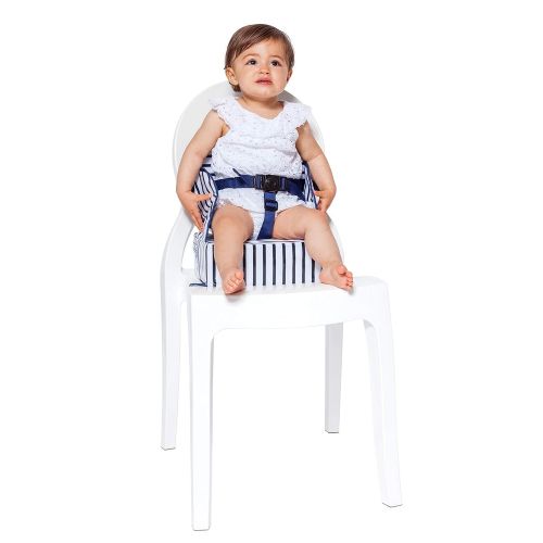  [아마존베스트]BabyToLove Baby-To-Love Easy Up, Portable Travel Booster Seat Dining Toddler, Boy & Girl (Blue Stripes)