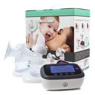 BabyWombWorld Double Electric Breast Pump Portable : Rechargeable on The go Battery Breastpump. Advanced Hands Free in Style Tavel 3D Electronic Machine Pumps for Moms Comfort