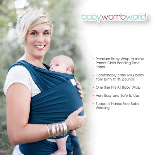  BabyWombWorld Baby Wrap Carrier Newborn Sling : Extra Soft Wraps and Slings for Safe Easy Wearing and Carrying of Babies, Newborns, Infant and Babywearing. Perfect Carriers for Baby Registry and