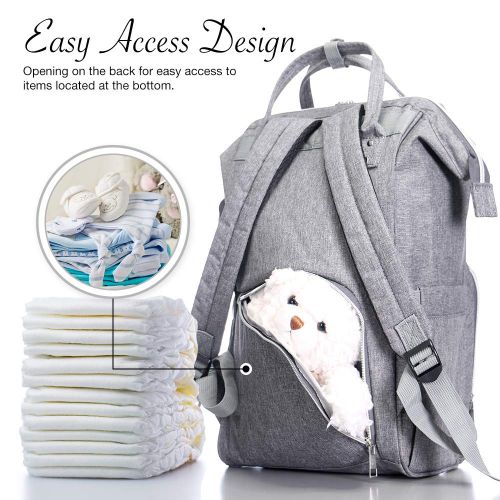  BabyX Diaper Bag Backpack with Multi-Function Waterproof Maternity Nappy Bags for Mom & Dad...