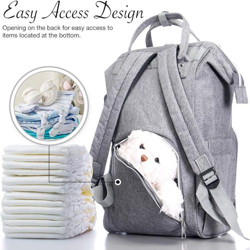  [아마존베스트]BabyX Diaper Bag Backpack with Multi-Function Waterproof Maternity Nappy Bags for Mom & Dad [Insulated Pocket] [Large Capacity] Travel Organizer Baby Care Changing Bag Durable and