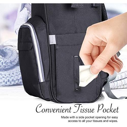  [아마존베스트]BabyX Diaper Bag Backpack with Multi-Function Waterproof Maternity Nappy Bags for Mom & Dad [Insulated Pocket] [Large Capacity] Travel Organizer Baby Care Changing Bag Durable and