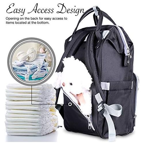  [아마존베스트]BabyX Diaper Bag Backpack with Multi-Function Waterproof Maternity Nappy Bags for Mom & Dad [Insulated Pocket] [Large Capacity] Travel Organizer Baby Care Changing Bag Durable and