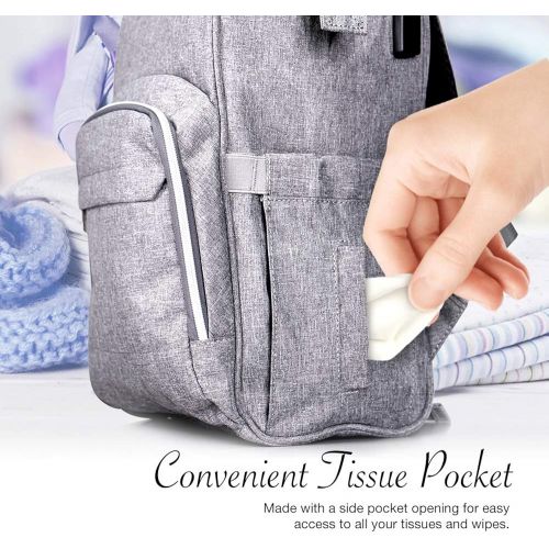  BabyX Diaper Bag Backpack Multifunction Maternity Travel Nappy Bags -Grey