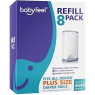 Refills for DEKOR PLUS Diaper Pails, 8 Pack, Exclusive 30% Extra Thickness, Fresh Powder Scent, Holds up to 4640 Diapers