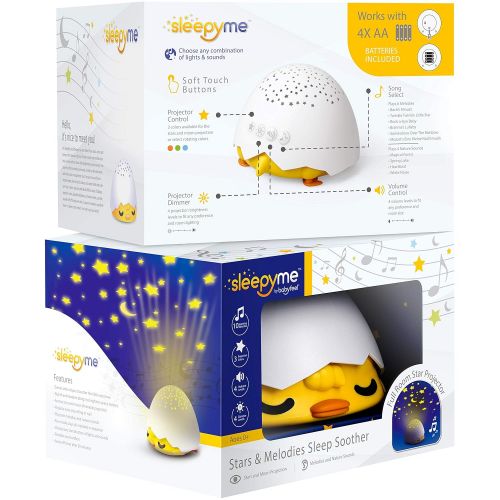  Babyfeel SleepyMe Smart Sleep Soother | White Noise Sound Machine | Baby & Toddler Star Projector | Baby Gifts | Portable Sleep Aid Night Light with 10 Songs for Crib | Shusher Sound Machin