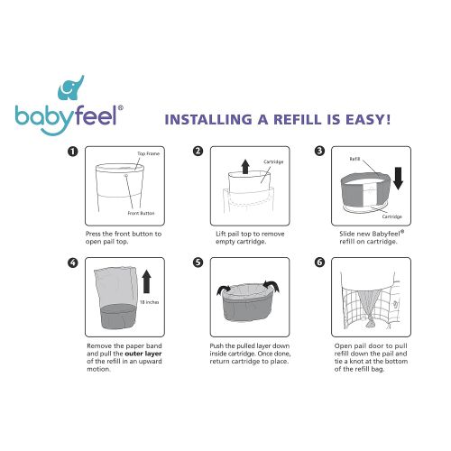  [아마존베스트]Dekor Plus Refills by Babyfeel | 4 Pack | Exclusive 30% Extra Thickness | New Powder Scent | Fits Dekor Plus Size Diaper Pails | Powerful Odor Elimination | Holds up to 2320 Diaper