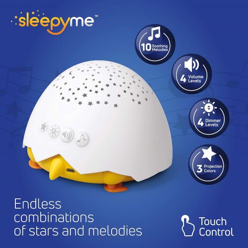  Babyfeel SleepyMe Smart Sleep Soother | White Noise Sound Machine | Baby & Toddler Star Projector | Baby Gifts | Portable Sleep Aid Night Light with 10 Songs for Crib | Shusher Sound Machin