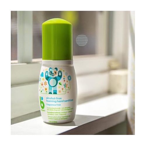 베이비가닉스 Babyganics Alcohol-Free Foaming Hand Sanitizer, On-The-Go, Fragrance Free, 1.69 oz, Packaging May Vary