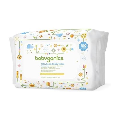베이비가닉스 Babyganics Face, Hand & Baby Wipes, Fragrance Free, 1800 ct, Packaging May Vary