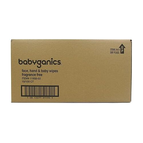 베이비가닉스 Babyganics Face, Hand & Baby Wipes, Fragrance Free, 1800 ct, Packaging May Vary