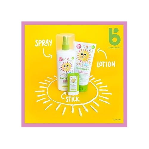 베이비가닉스 Babyganics Mineral Based Sunscreen Spray - SPF 50+ - Fragrance Free - 6.0 oz