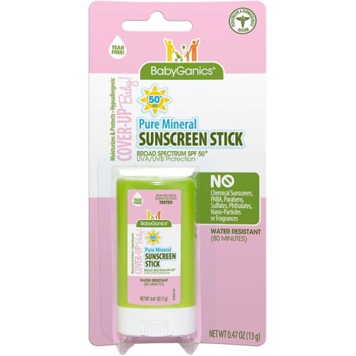 베이비가닉스 Babyganics Sunscreen Stick 50 SPF, .47oz, Packaging May Vary