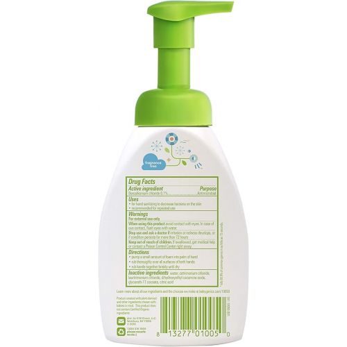 베이비가닉스 Babyganics Alcohol-Free Foaming Hand Sanitizer, Fragrance Free, 8.45oz Pump Bottle