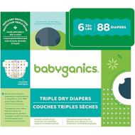 Babyganics Size 6, 88 count, Absorbent, Breathable, Triple Dry Protection Diapers