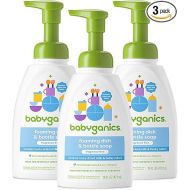 Babyganics Foaming Dish & Bottle Soap, Pump Bottle, Fragrance Free, Plant-Derived Cleaning Power, Removes Dried Milk, 16 Fl Oz, (Pack of 3), Packaging May Vary