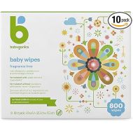 Babyganics Unscented Diaper Wipes, 800 Count, (10 Packs of 80), Non-Allergenic and formulated with Plant Derived Ingredients