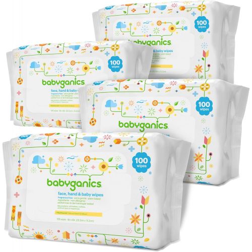 베이비가닉스 [아마존베스트]Babyganics Face, Hand & Baby Wipes, Fragrance Free, 400 ct, Packaging May Vary