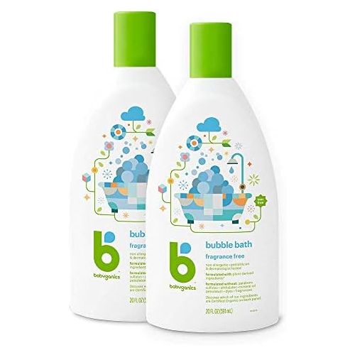 베이비가닉스 [아마존베스트]Babyganics Baby Bubble Bath, Fragrance Free, 20oz Bottle, (Pack of 2)