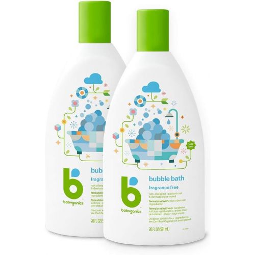 베이비가닉스 [아마존베스트]Babyganics Baby Bubble Bath, Fragrance Free, 20oz Bottle, (Pack of 2)