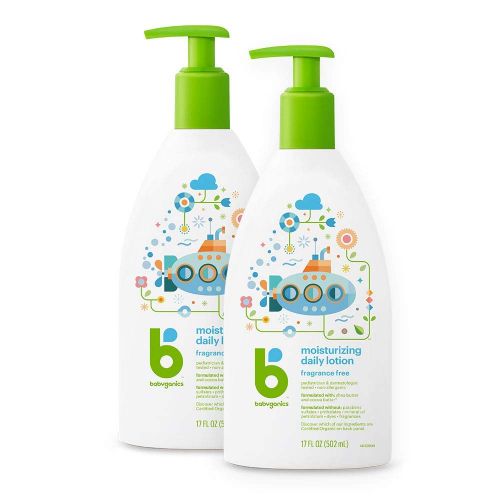 베이비가닉스 Babyganics Daily Lotion, Fragrance Free, 17oz, 2 Pack, Packaging May Vary