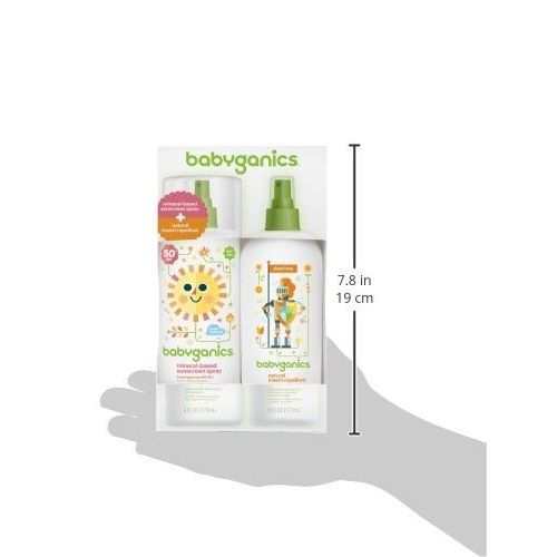 베이비가닉스 Babyganics Sunscreen Spray 50 SPF and Bug Spray, 6oz each, Packaging May Vary