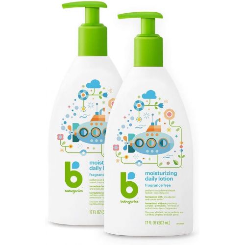 베이비가닉스 Babyganics Daily Lotion, Fragrance Free, 17oz, 2 Pack, Packaging May Vary