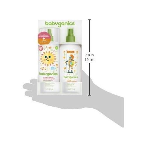 베이비가닉스 Babyganics Baby Sunscreen Spray 50 SPF and Bug Spray, 6oz each, Packaging May Vary