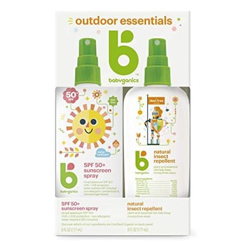 베이비가닉스 Babyganics Baby Sunscreen Spray 50 SPF and Bug Spray, 6oz each, Packaging May Vary