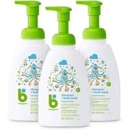 Babyganics Baby Shampoo + Body Wash Pump Bottle, Fragrance Free, 16oz, 3 Pack, Packaging May Vary