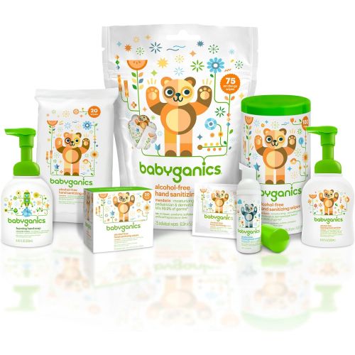 베이비가닉스 Visit the Babyganics Store Babyganics Alcohol-Free Foaming Hand Sanitizer, Pump Bottle, Mandarin, 8.45 Oz, 3 Pack, Packaging May Vary