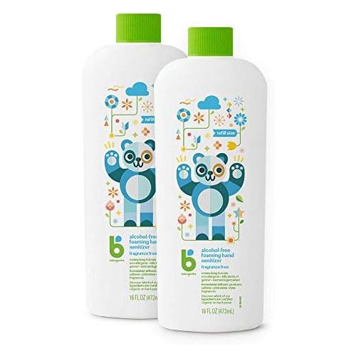 베이비가닉스 Visit the Babyganics Store Babyganics Alcohol-Free Foaming Hand Sanitizer, Fragrance Free, 16oz, 2 Pack Refill Bottles, Packaging May Vary