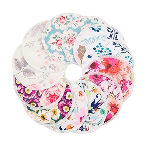  [아마존베스트]Babygoal Breastfeeding Pads(12 Pack), Reusable Washable Bamboo Nursing Pads with Mini Wet Bag and...