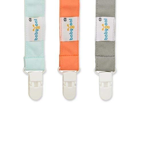  [아마존베스트]Babygoal Pacifier Clips Solid Color, 3 Pack Pacifier Holder for Boys and Girls Fits All Pacifiers & Baby Teething Toys and Baby Shower Gift