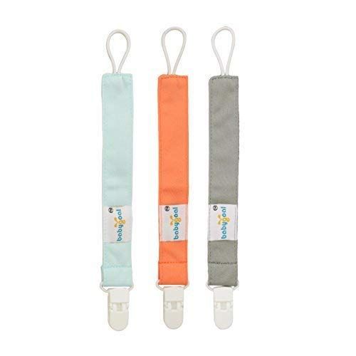  [아마존베스트]Babygoal Pacifier Clips Solid Color, 3 Pack Pacifier Holder for Boys and Girls Fits All Pacifiers & Baby Teething Toys and Baby Shower Gift