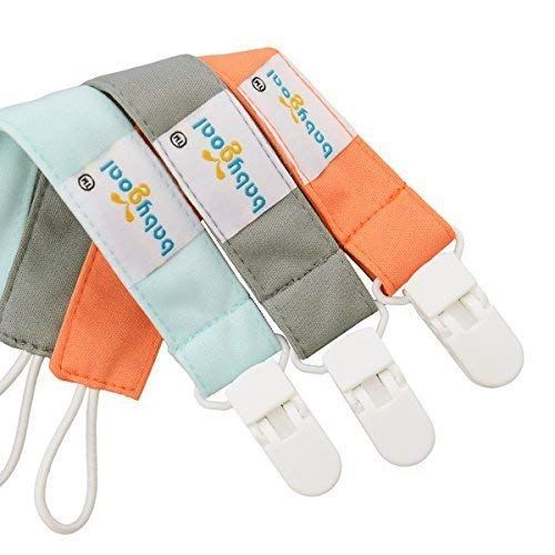  [아마존베스트]Babygoal Pacifier Clips Solid Color, 3 Pack Pacifier Holder for Boys and Girls Fits All Pacifiers & Baby Teething Toys and Baby Shower Gift